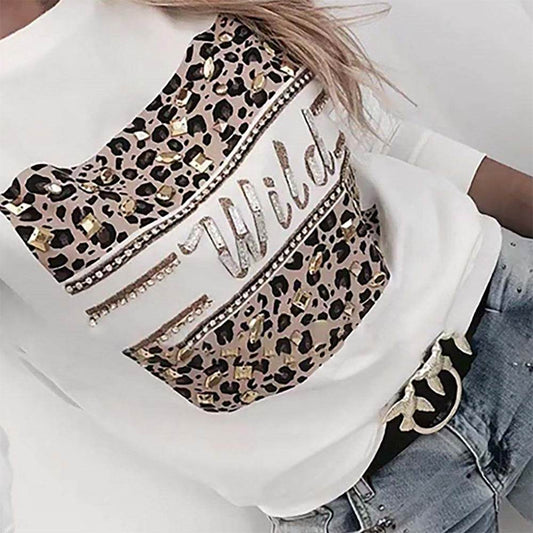 Letter Print Women Blouses And Shirt Spring Autumn Long - Mubimart