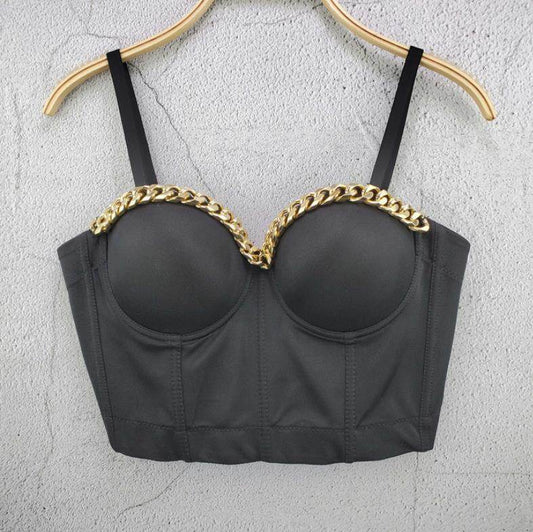 Fashion Mesh Push-chest Style Women's Corset Bra Corset Nightclub Party Sexy Crop Top Vest - Mubimart