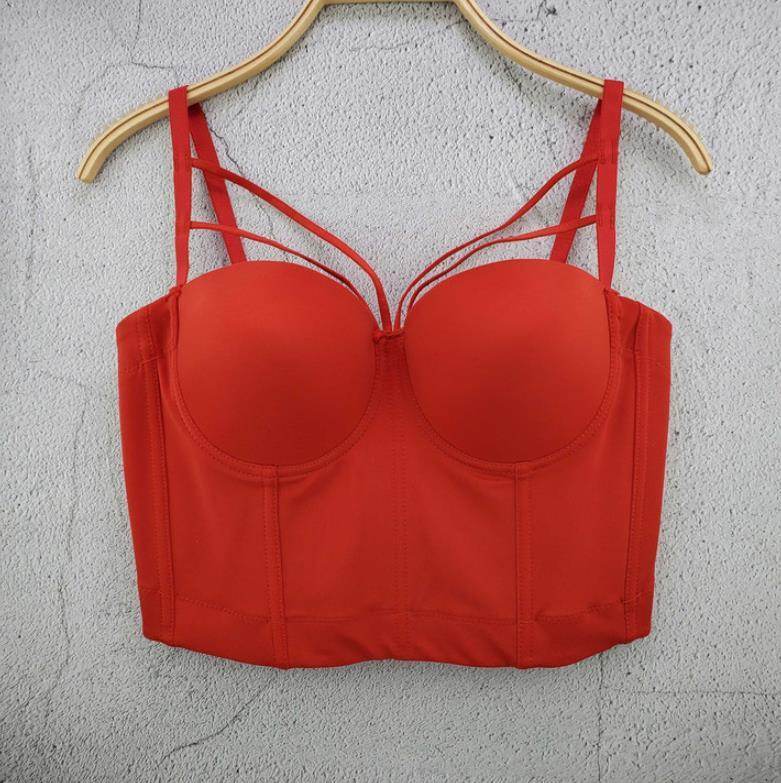 Fashion Mesh Push-chest Style Women's Corset Bra Corset Nightclub Party Sexy Crop Top Vest - Mubimart