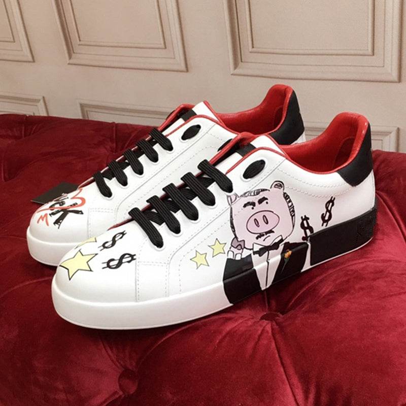 Love Leather White Shoes Women Casual Single Shoes - Mubimart
