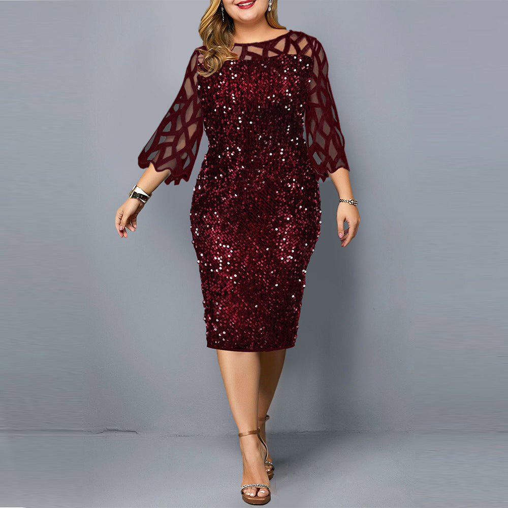 Party Dresses Sequin Plus Size Women's Sexy Night Club Dress - Mubimart -  