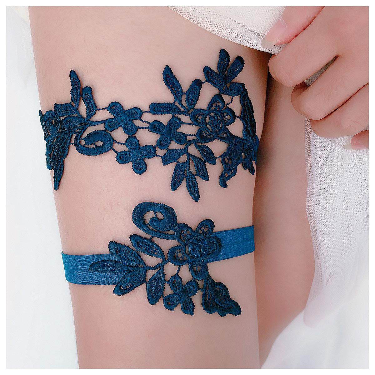 Lace Sexy Elastic Thigh Loop Garter Belt - Mubimart