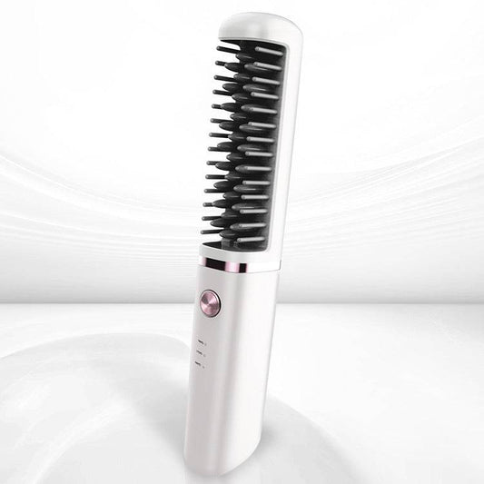 USB Rechargeable Hair Straightener Comb - Mubimart