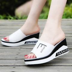 New Wedge Heel Mid-Heel Slippers Women