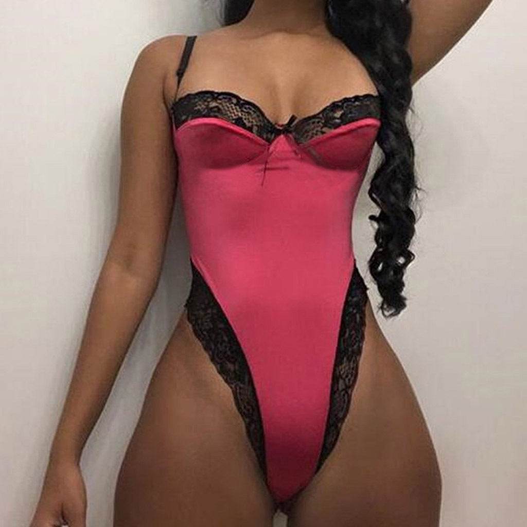 Linglace Lace Patchwork Sexy Lingerie Bodysuit Women - Mubimart