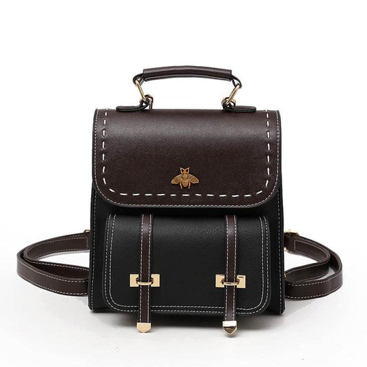 Contrasting Retro Small Backpack Women - Mubimart