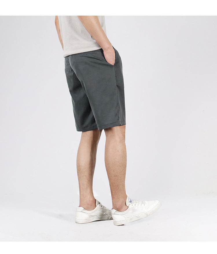 Summer Thin Tencel Suit Shorts Men's Straight Loose Korean Casual Pants Trend Khaki Five-point Pants Men - Mubimart