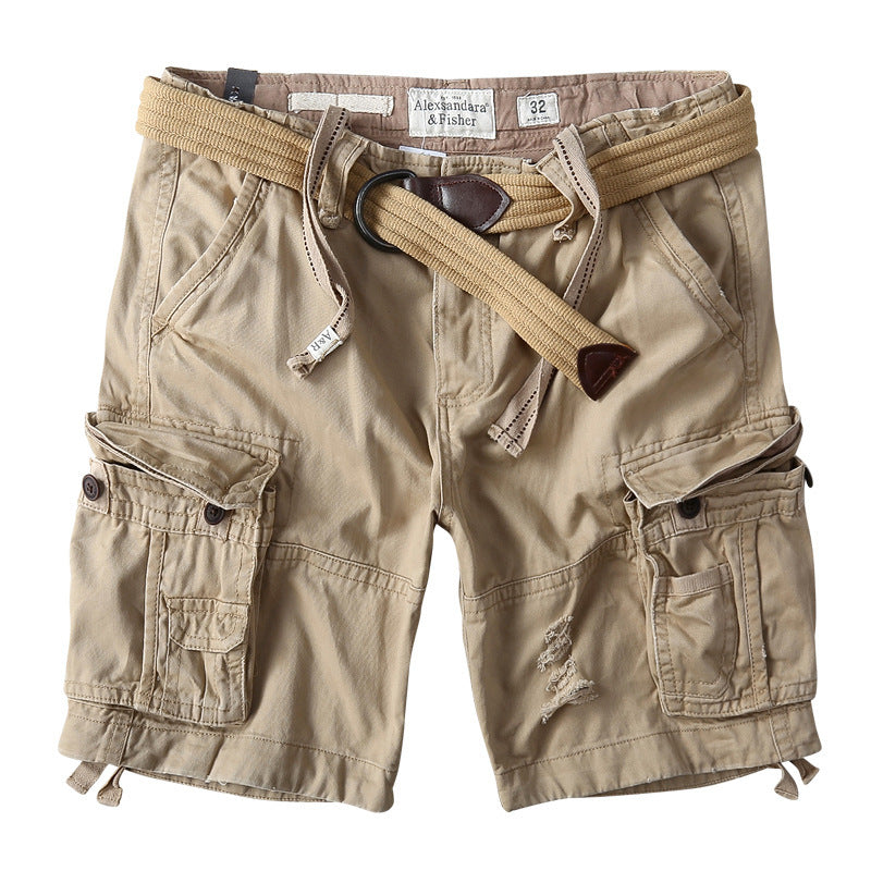 New Summer Plus Size Khaki Frayed Camouflage Men'S Shorts Ad&Fe Overalls Men'S Casual Pants Wholesale