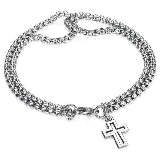 Bracelet For Women Charm Bracelets Mens Punk Party Men Cross - Mubimart
