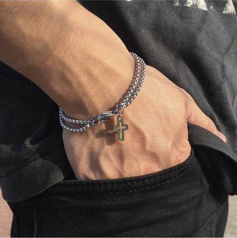 Bracelet For Women Charm Bracelets Mens Punk Party Men Cross - Mubimart