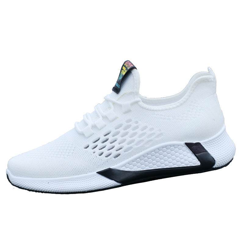 New Sports Shoes Men's Breathable Casual Mesh Shoes Comfort Increase Lace-up Non-slip Low-top Running Shoes - Mubimart