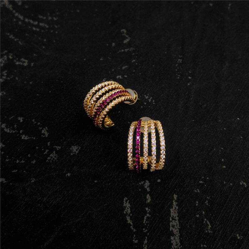 Round Hoop Earrings Women Fashion Temperament Personality Earrings - Mubimart