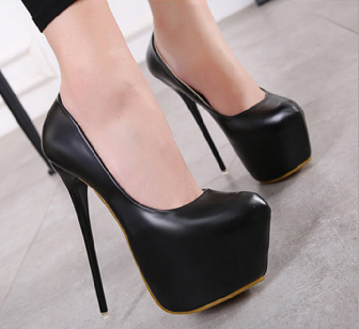 Spring Autumn Sexy Wedding Fetish Round Toe Woman Pumps Platform Very High Heel Pumps