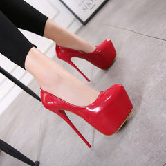 Spring Autumn Sexy Wedding Fetish Round Toe Woman Pumps Platform Very High Heel Pumps