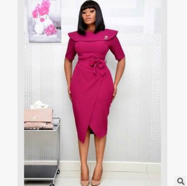 African Fashion Commuter Plus Size One Shoulder Women Dress - Mubimart