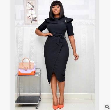 African Fashion Commuter Plus Size One Shoulder Women Dress - Mubimart