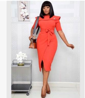 African Fashion Commuter Plus Size One Shoulder Women Dress - Mubimart