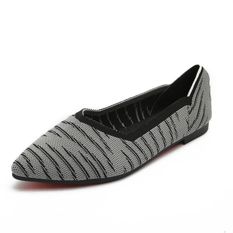 Casual Mesh Women Shoes Slip On Loafers Flats Espadrille Ballerina Shallow Single Shoe Walking Canvas Lady Footwear Plus Size 43 - Mubimart
