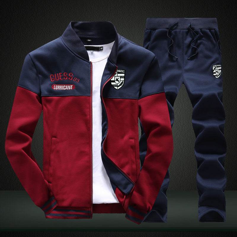 autumn and winter men's SWEATER MENS casual sport suit jacket collar long sleeved sweater students tide - Mubimart