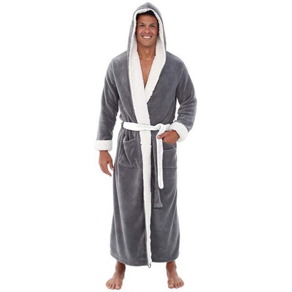 Men's Plus Size Extra Long Bathrobe Long Sleeve Nightgown - Mubimart -  