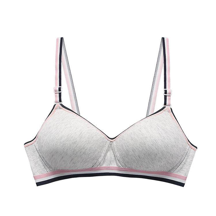 Women's Non-Wireless Pure Cotton Sports Bra Cotton Thin Underwear Bra - Mubimart