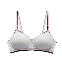 Women's Non-Wireless Pure Cotton Sports Bra Cotton Thin Underwear Bra - Mubimart -  