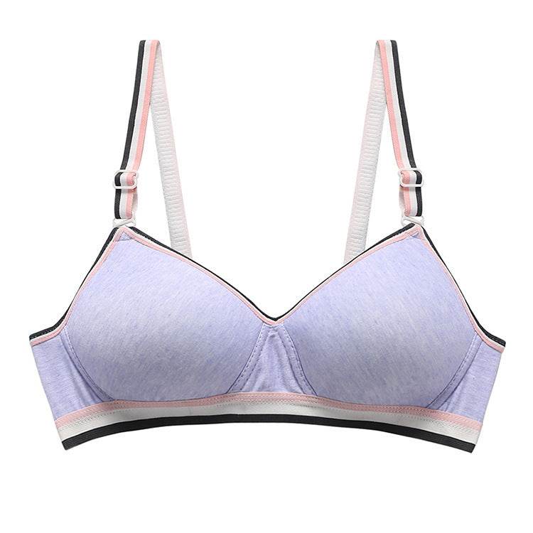 Women's Non-Wireless Pure Cotton Sports Bra Cotton Thin Underwear Bra - Mubimart