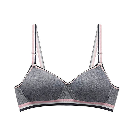 Women's Non-Wireless Pure Cotton Sports Bra Cotton Thin Underwear Bra - Mubimart