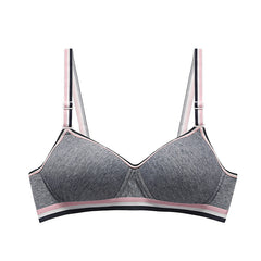 Women's Non-Wireless Pure Cotton Sports Bra Cotton Thin Underwear Bra - Mubimart -  