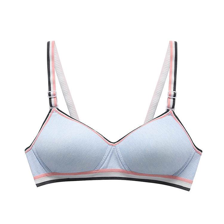 Women's Non-Wireless Pure Cotton Sports Bra Cotton Thin Underwear Bra - Mubimart