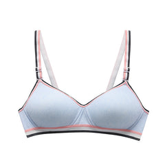 Women's Non-Wireless Pure Cotton Sports Bra Cotton Thin Underwear Bra - Mubimart -  