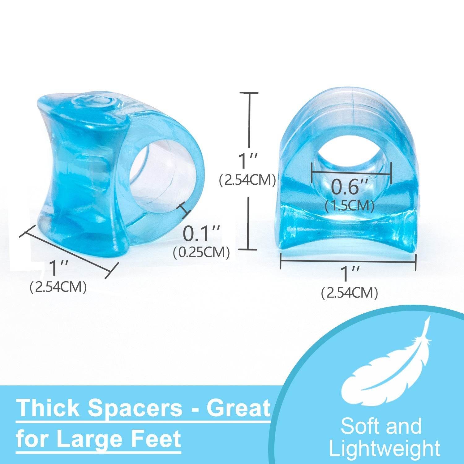 Transparent Blue Toe Separator Pad Hallux Correction Valgus Separator - Mubimart