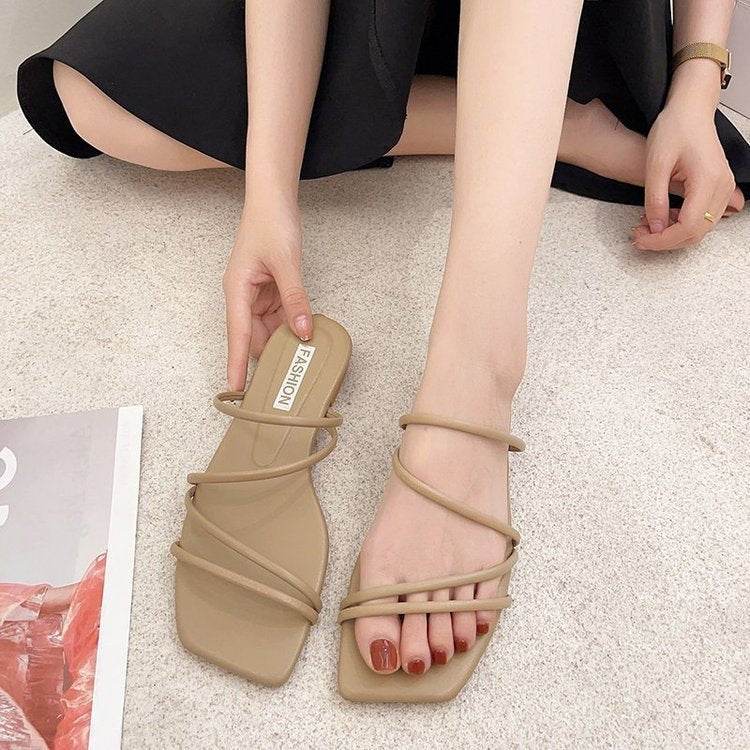 Flat Strap Sandals - Mubimart