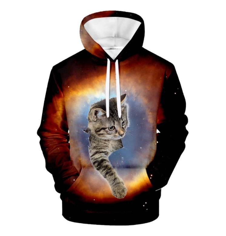 Cute Cat Hoodies Men Women Sweatshirt - Mubimart