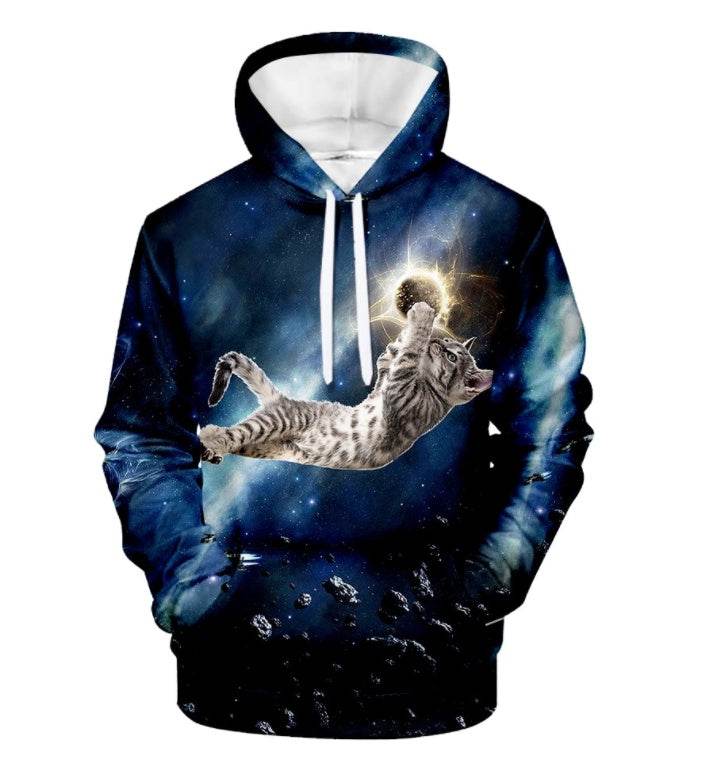 Cute Cat Hoodies Men Women Sweatshirt - Mubimart
