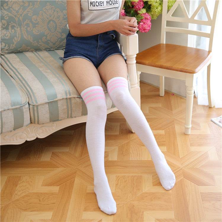 Japanese High Stockings Women's Stockings Over The Knee Socks Football Socks - Mubimart