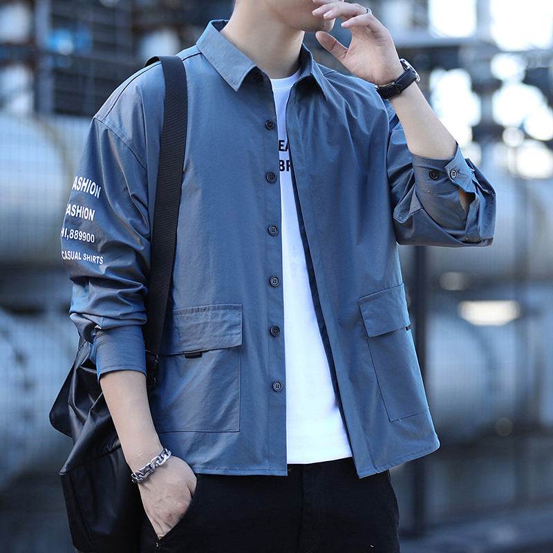 Long-sleeved Shirt Men's Tooling Casual Shirt Jacket - Mubimart
