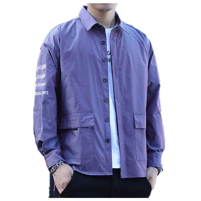 Long-sleeved Shirt Men's Tooling Casual Shirt Jacket - Mubimart
