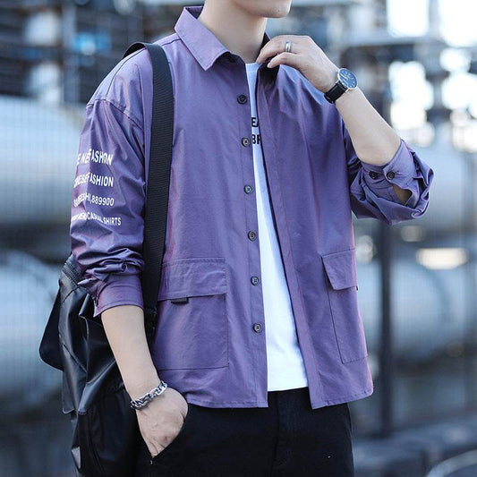 Long-sleeved Shirt Men's Tooling Casual Shirt Jacket - Mubimart