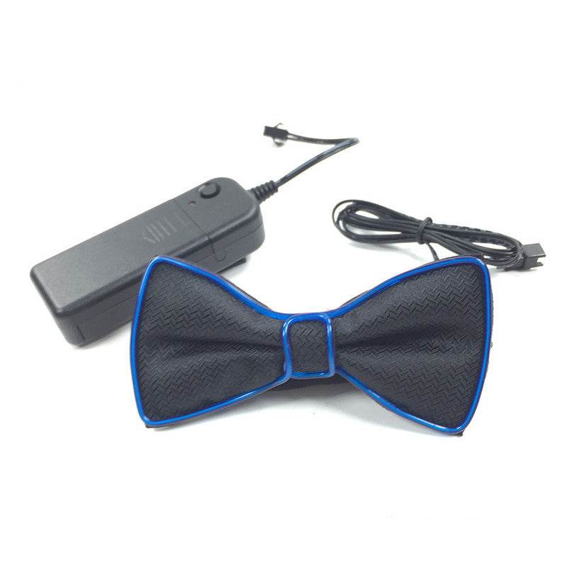 Battery Powered LED Light Up EL Mens Bow Tie Necktie for Halloween Wedding Party DC3V - Mubimart