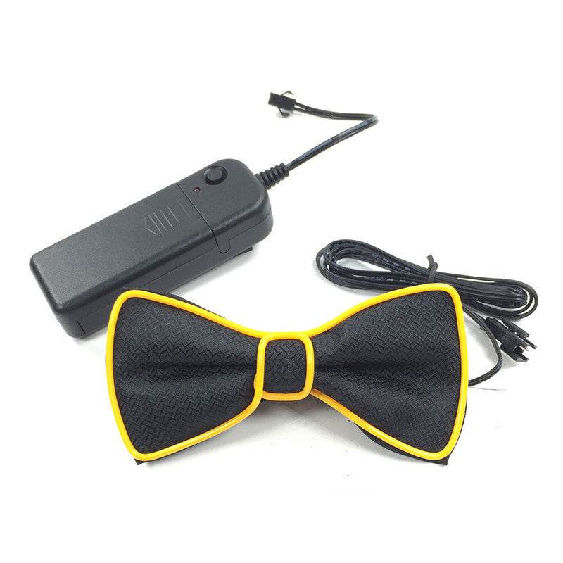 Battery Powered LED Light Up EL Mens Bow Tie Necktie for Halloween Wedding Party DC3V - Mubimart