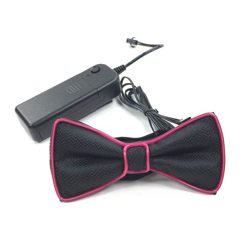 Battery Powered LED Light Up EL Mens Bow Tie Necktie for Halloween Wedding Party DC3V - Mubimart