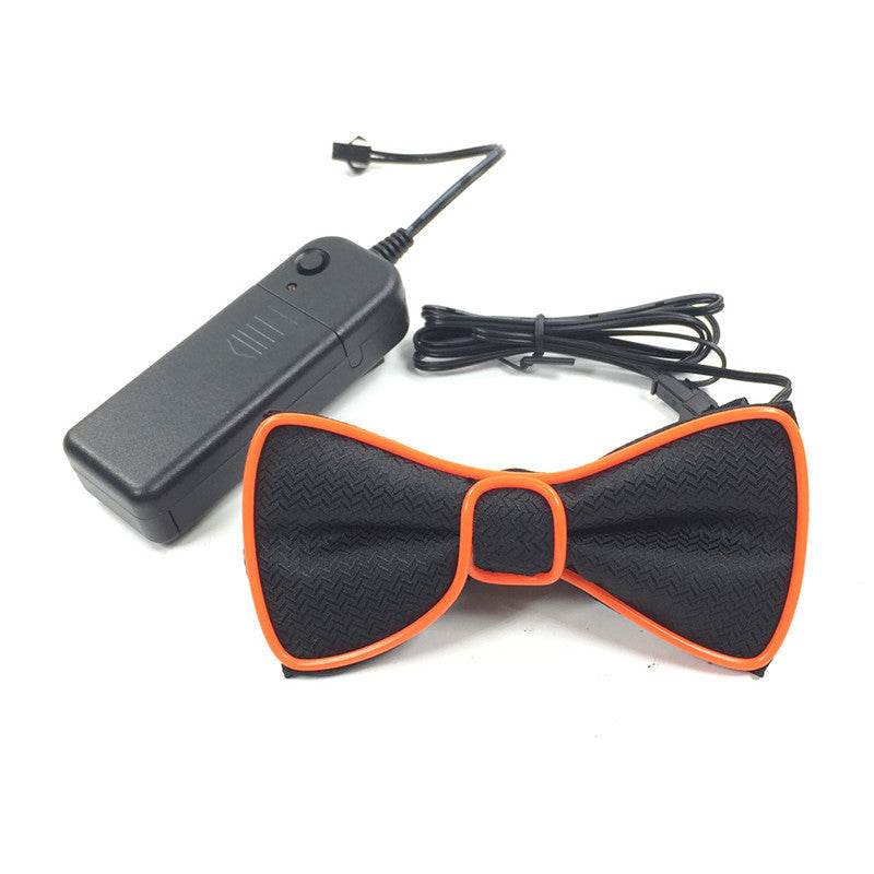 Battery Powered LED Light Up EL Mens Bow Tie Necktie for Halloween Wedding Party DC3V - Mubimart