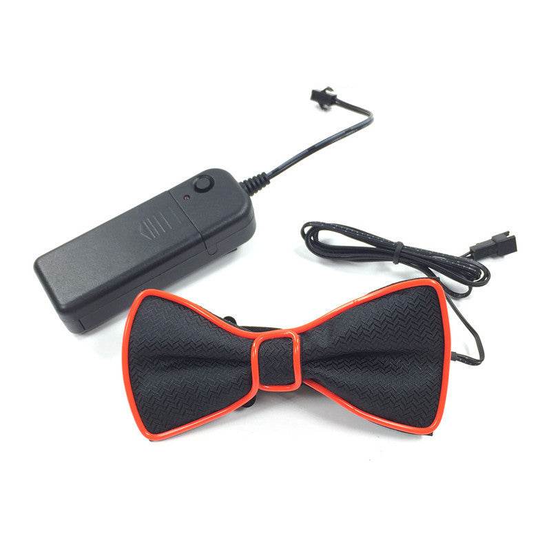 Battery Powered LED Light Up EL Mens Bow Tie Necktie for Halloween Wedding Party DC3V - Mubimart