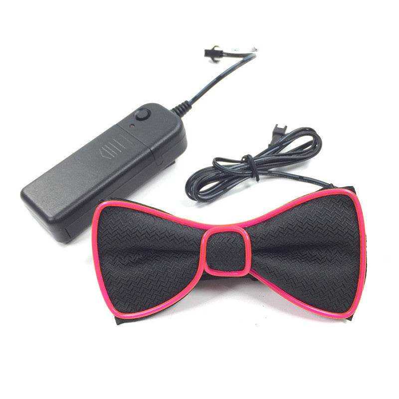 Battery Powered LED Light Up EL Mens Bow Tie Necktie for Halloween Wedding Party DC3V - Mubimart