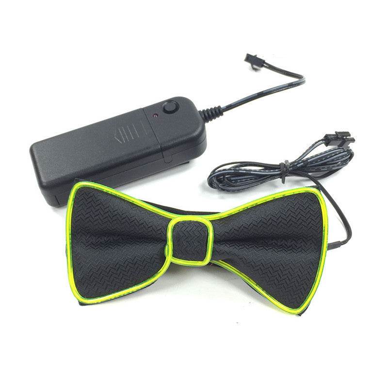Battery Powered LED Light Up EL Mens Bow Tie Necktie for Halloween Wedding Party DC3V - Mubimart