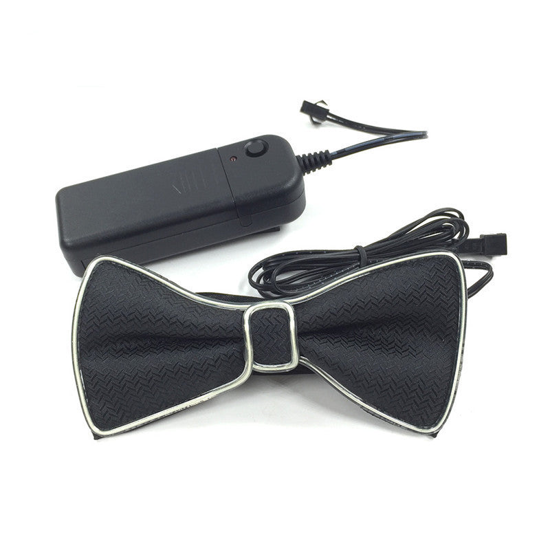 Battery Powered LED Light Up EL Mens Bow Tie Necktie for Halloween Wedding Party DC3V