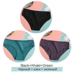 Women Underpants Solid Girls Briefs Sexy Female Lingerie M-XL Comfort Underwear - Mubimart -  