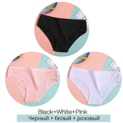 Women Underpants Solid Girls Briefs Sexy Female Lingerie M-XL Comfort Underwear - Mubimart -  