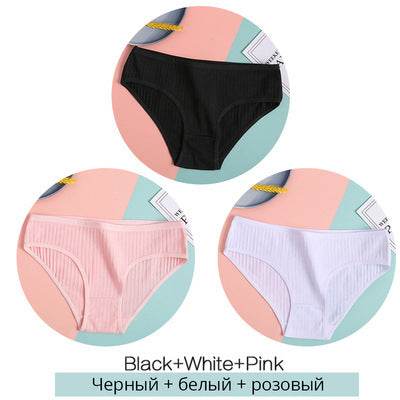 Women Underpants Solid Girls Briefs Sexy Female Lingerie M-XL Comfort Underwear - Mubimart